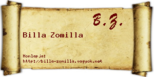 Billa Zomilla névjegykártya